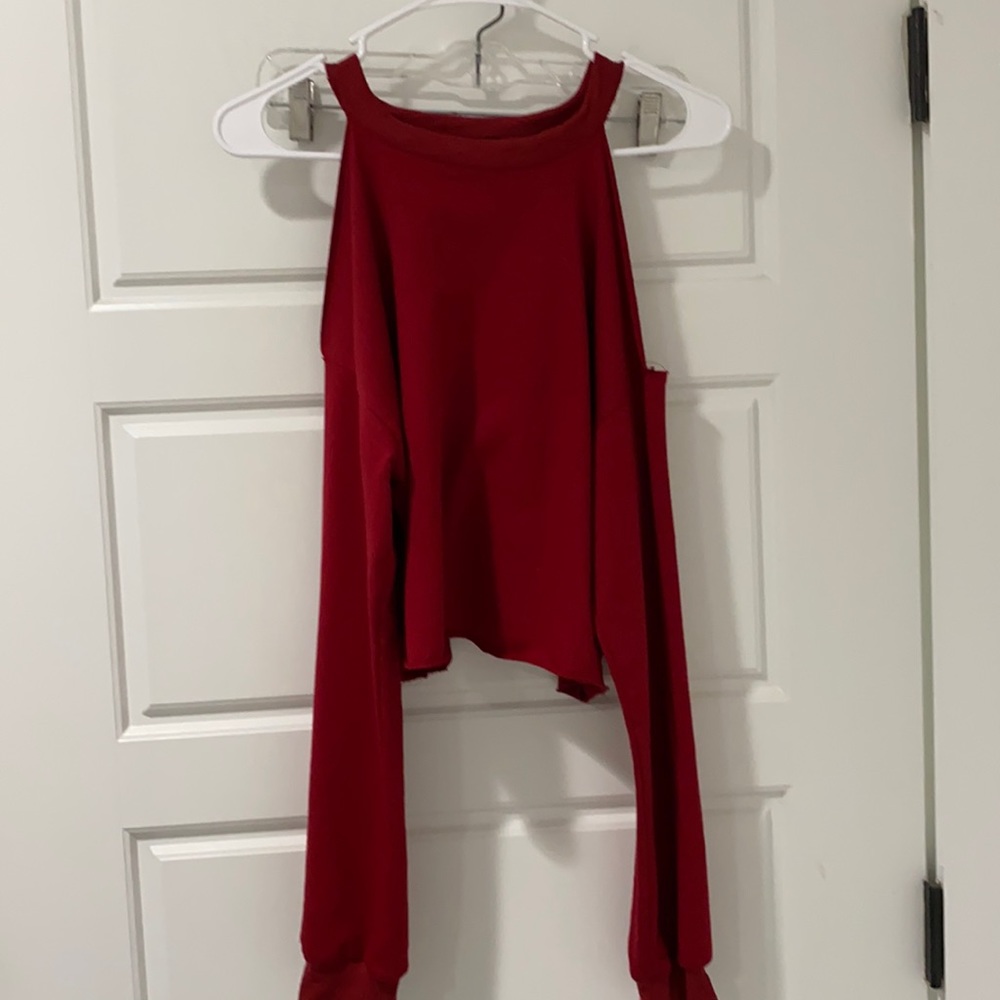 Shein cropped cold shoulder top